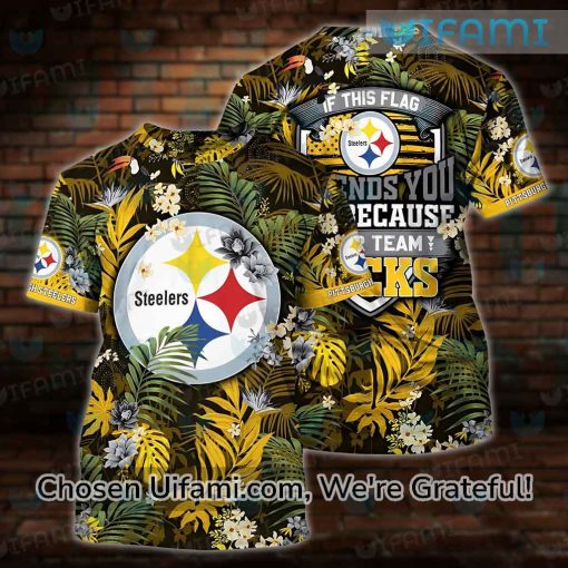 Pittsburgh Steelers T-Shirt 3D Flag Offends You Your Teams Sucks Steelers Gift