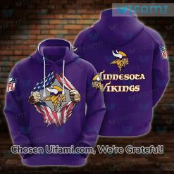 Purple Vikings Hoodie 3D Selected USA Flag Minnesota Vikings Christmas Gifts