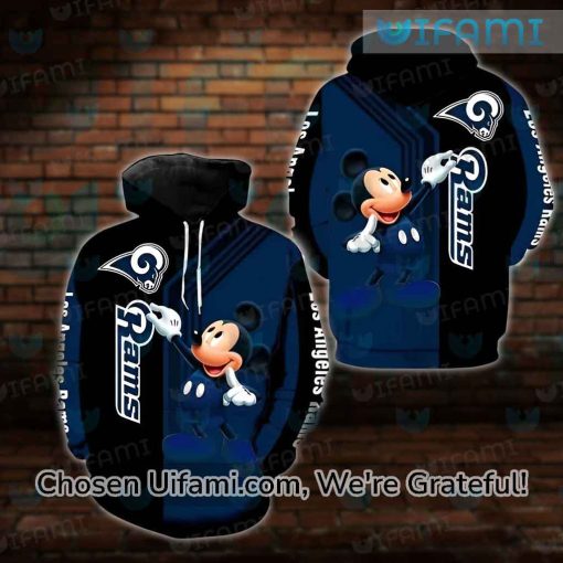 Rams Black Hoodie 3D Lighthearted Mickey LA Rams Gift