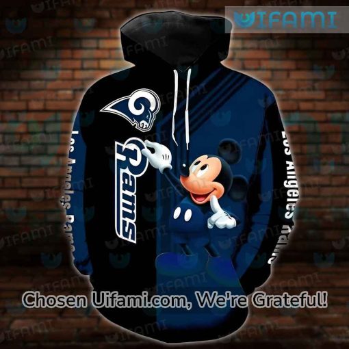 Rams Black Hoodie 3D Lighthearted Mickey LA Rams Gift