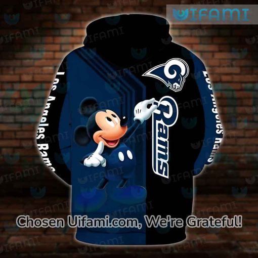 Rams Black Hoodie 3D Lighthearted Mickey LA Rams Gift