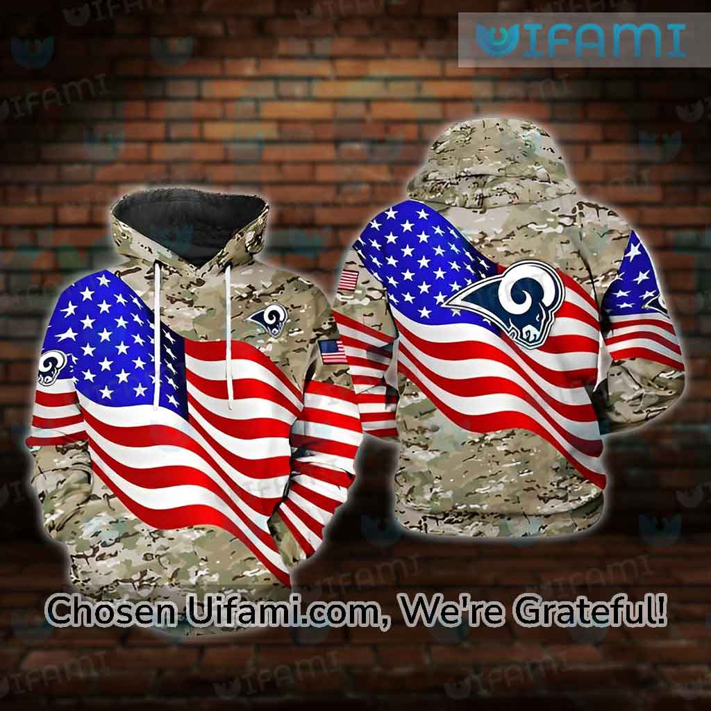 Rams Camo Hoodie 3D Creative USA Flag Rams Fan Gifts - Personalized Gifts:  Family, Sports, Occasions, Trending