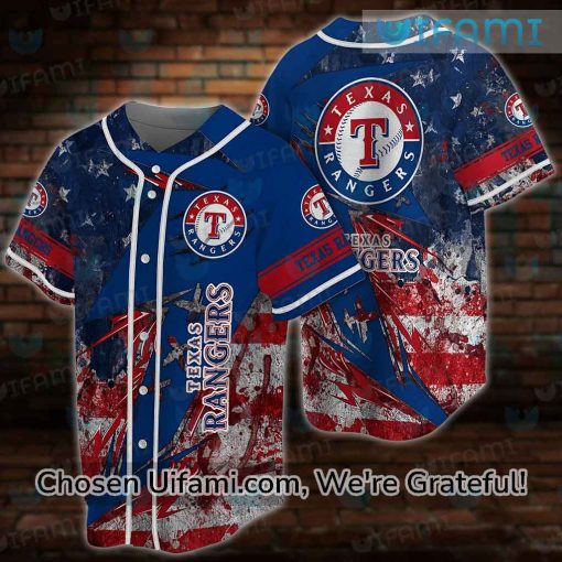 Rangers Baseball Jersey USA Flag Unique Texas Rangers Gifts