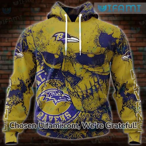 Ravens Youth Hoodie 3D Fun-loving Skull Baltimore Ravens Gift