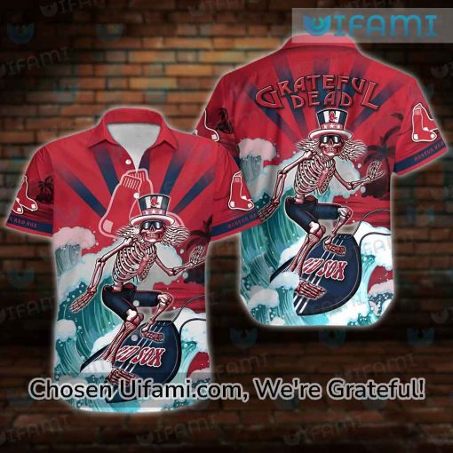 Red Sox Hawaiian Shirt Skeleton Grateful Dead Boston Red Sox Gift