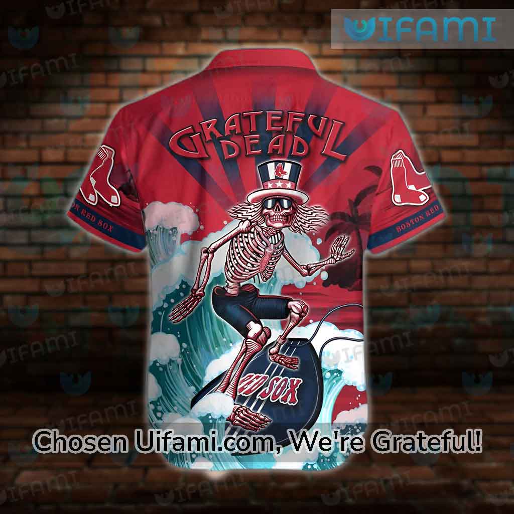 Red Sox Hawaiian Shirt Skeleton Grateful Dead Boston Red Sox Gift