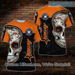 Retro Astros Shirt 3D Sugar Skull Unique Houston Astros Gifts