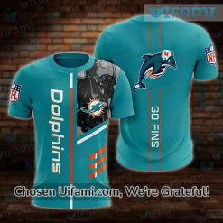 Retro Miami Dolphins Shirt 3D Cheap Go Fins Miami Dolphins Gift