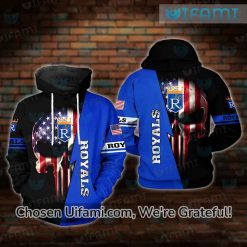 Royals Hoodie 3D Surprising Punisher Skull USA Flag KC Royals Gift