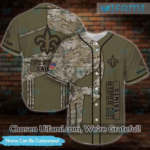 Saints Baseball Jersey Bountiful Custom Skull New Orleans Saints Gifts For Him