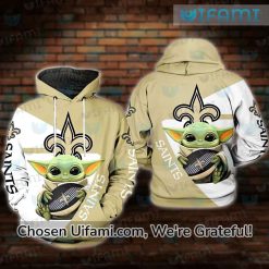 Saints Football Hoodie 3D Baby Yoda New Orleans Saints Fathers Day Gifts