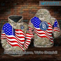San Diego Padres Zip Up Hoodie 3D Selected USA Flag Camo Padres Gift