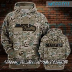 Seahawks Army Hoodie 3D Awe-inspiring Camo Seattle Seahawks Gift