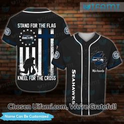 Seahawks Baseball Jersey Custom Stand For The Flag Kneel For The Cross Gift
