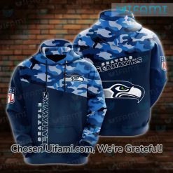 Seahawks Military Hoodie 3D Camo Unique Seattle Seahawks Gifts