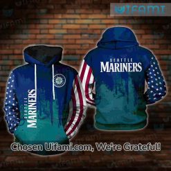 Seattle Mariners Full Zip Hoodie 3D Colorful USA Flag Mariners Gift