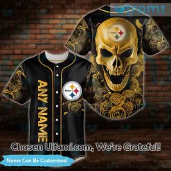 Steelers Baseball Jersey Custom Skull Pittsburgh Steelers Gift