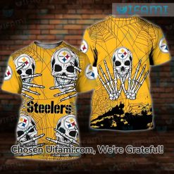 Steelers Graphic Tees 3D Unforgettable Skull Pittsburgh Steelers Gift