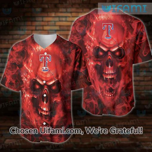 Texas Rangers Baseball Jersey Skull Unique Texas Rangers Gifts