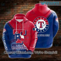 Texas Rangers Hoodie 3D Simple Never Ever Quit Texas Rangers Gift