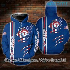 Texas Rangers Zip Up Hoodie 3D Tantalizing USA Flag Gifts For Texas Rangers Fans