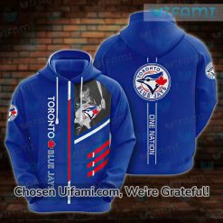 Toronto Blue Jays Zip Up Hoodie 3D Hilarious One Nation Blue Jays Gift