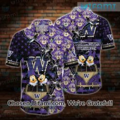 UW Husky Hawaiian Shirt Mickey Minnie Washington Huskies Gift