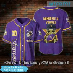 Vikings Baseball Jersey Personalized Baby Yoda Minnesota Vikings Christmas Gift