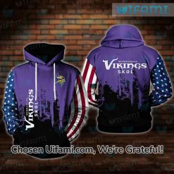 Vikings Hoodie NFL 3D Inspiring USA Flag Minnesota Vikings Gift