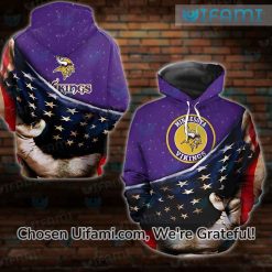 Vikings Mens Hoodie 3D Funny USA Flag Minnesota Vikings Gift