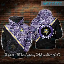 Vikings Military Hoodie 3D Highly Effective Camo Minnesota Vikings Gift