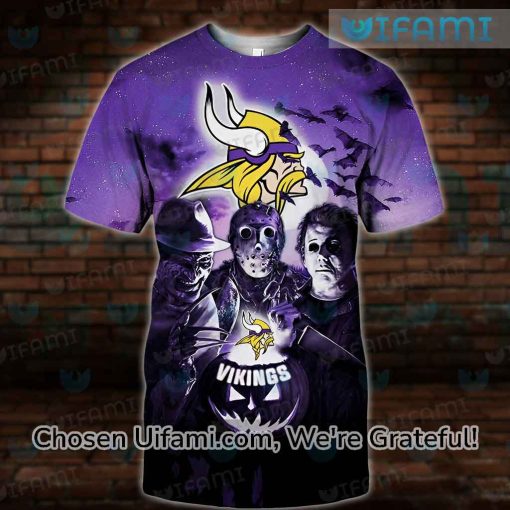 Vikings Shirt 3D Fascinating Jason Voorhees Michael Myers Freddy Krueger MN Vikings Gift