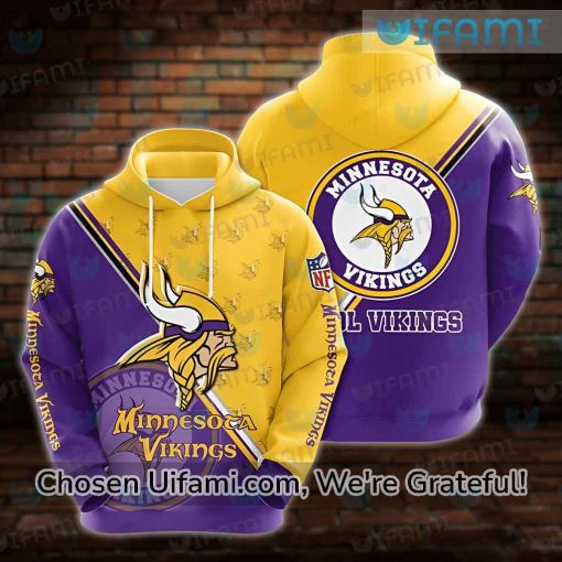 Vikings Zip Up Hoodie 3D Radiant Minnesota Vikings Gifts For Him