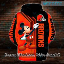 Vintage Browns Hoodie 3D Latest Mickey Cleveland Browns Gifts For Him 3