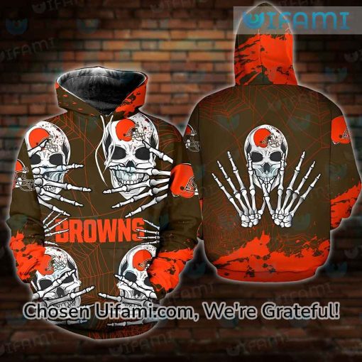 Vintage Browns Hoodie 3D Skull Unique Cleveland Browns Gifts