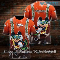 Vintage Denver Broncos Shirt 3D Mickey Unique Broncos Gifts