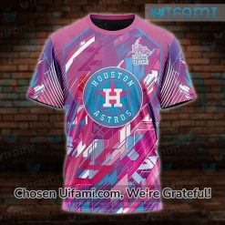 Vintage Houston Astros T-Shirt 3D Basic Breast Cancer Astros Gifts For Her