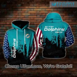 Vintage Miami Dolphins Hoodie 3D Surprising USA Flag Gifts For Miami Dolphins Fans
