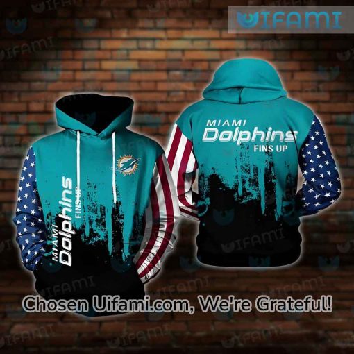 Vintage Miami Dolphins Hoodie 3D Surprising USA Flag Gifts For Miami Dolphins Fans