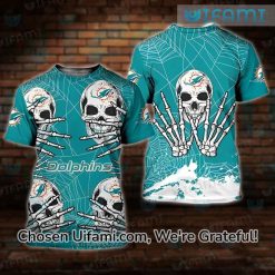 Vintage Miami Dolphins Shirt 3D Simple Skull Miami Dolphins Gift