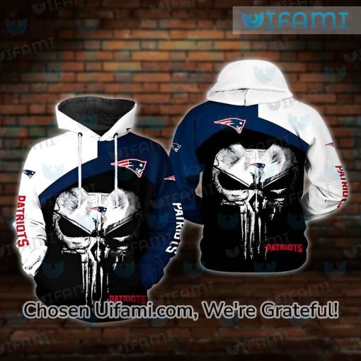 Vintage Patriots Hoodie 3D Thrilling Punisher Skull New England Patriots Gift