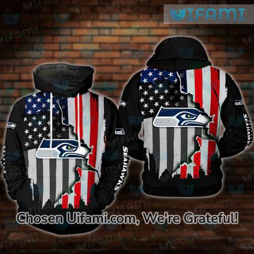 Vintage Seahawks Hoodie 3D Special USA Flag Seattle Seahawks Gift