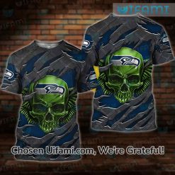 Vintage Seahawks Shirt 3D Worthwhile Skull Seahawks Gifts For Her