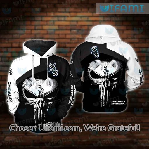 Vintage White Sox Hoodie 3D Spell-binding Punisher Skull Gifts For White Sox Fans