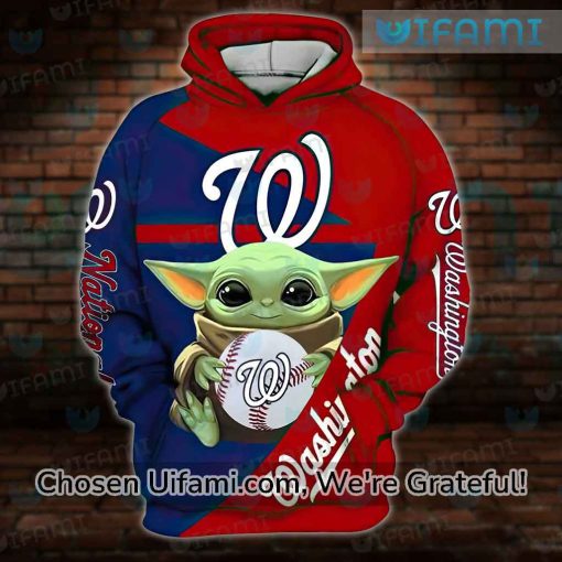 Washington National Hoodie 3D Playful Baby Yoda NATS Gifts