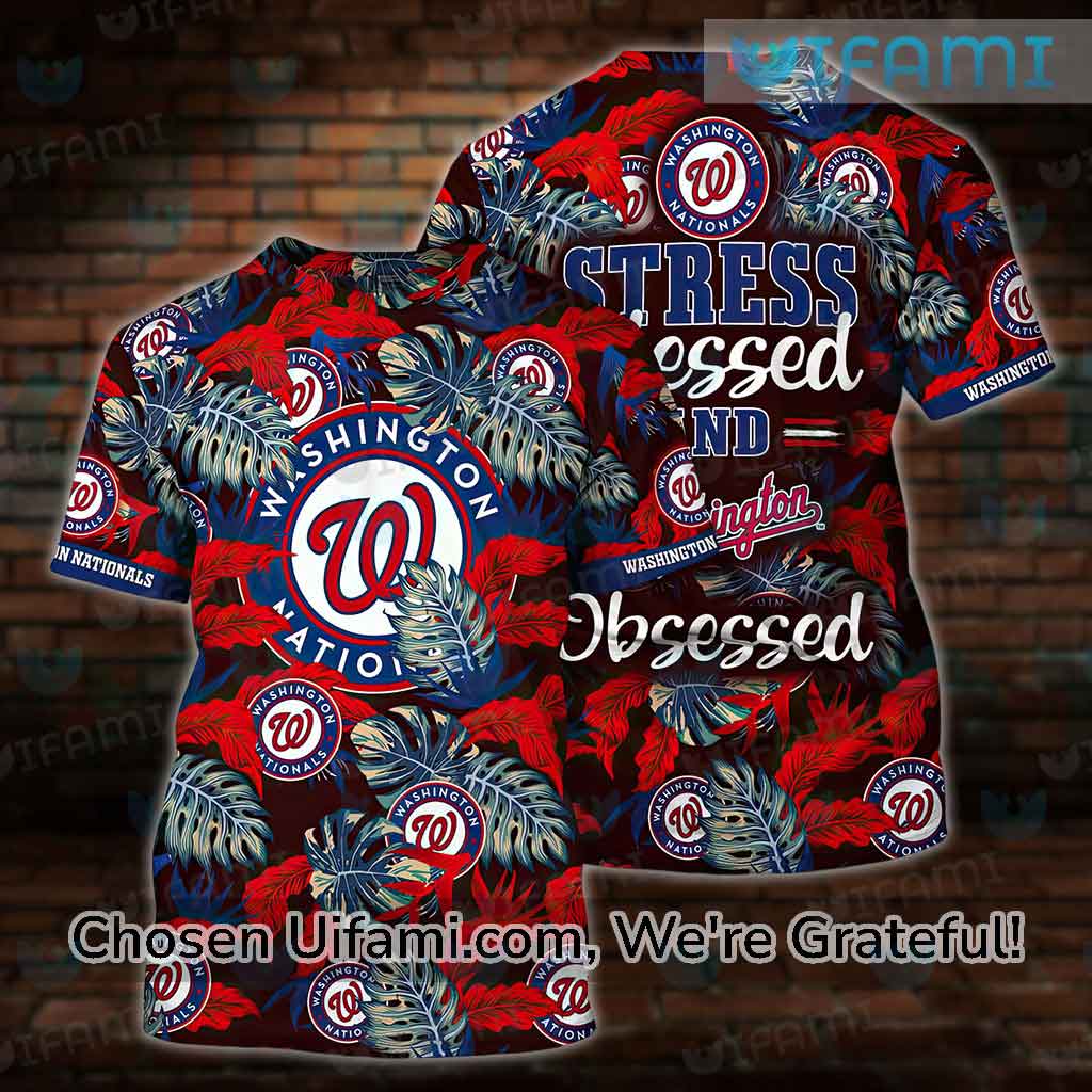 Personalized Name And Number Washington Nationals Baseball All Over Print  3D Hawaiian Shirt - Red - T-shirts Low Price