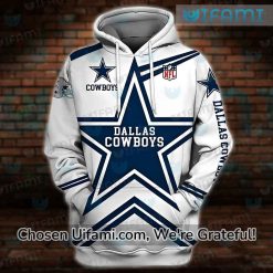 White Dallas Cowboys Hoodie 3D Lighthearted Dallas Cowboys Gifts For Her