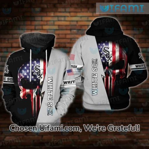 White Sox Hoodie 3D Awe-inspiring Punisher Skull USA Flag Chicago White Sox Gift