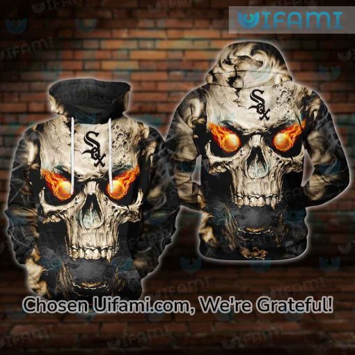 White Sox Hoodie 3D Beautiful Skull White Sox Gift