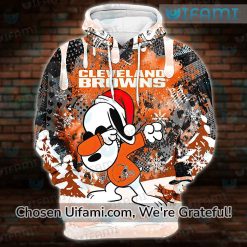 Womens Cleveland Browns Hoodie 3D Magnificent Snoopy Christmas Browns Gift